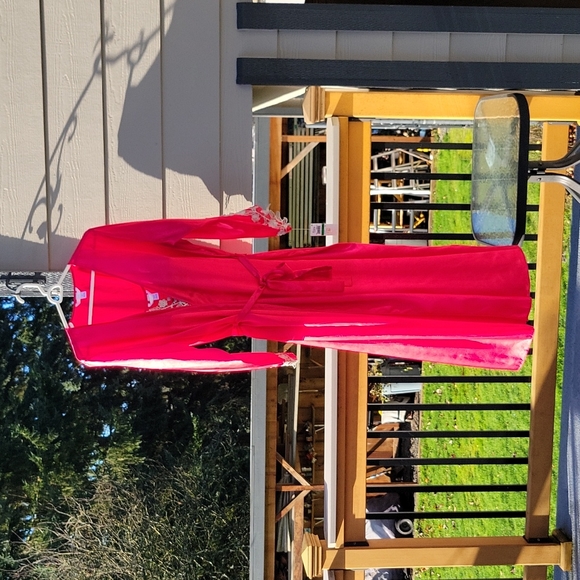 NWT Flora by Flora Nikrooz Stella Satin Red Long Night Gown & Robe Set - Picture 12 of 16